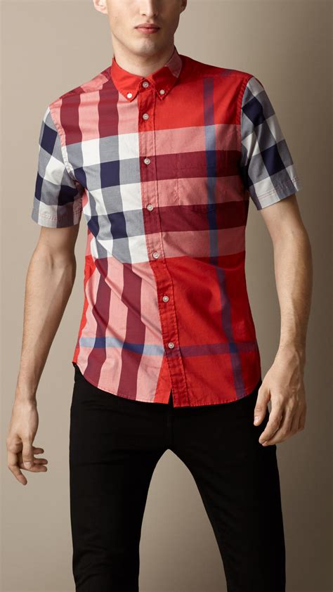 red burberry shirt mens|Burberry t shirt original price.